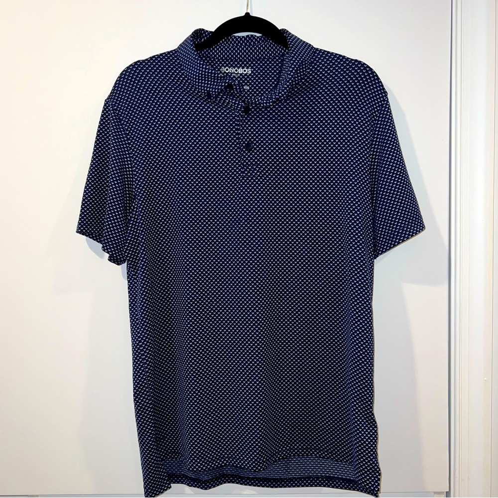 Bonobos Navy medium short sleeve golf polo
